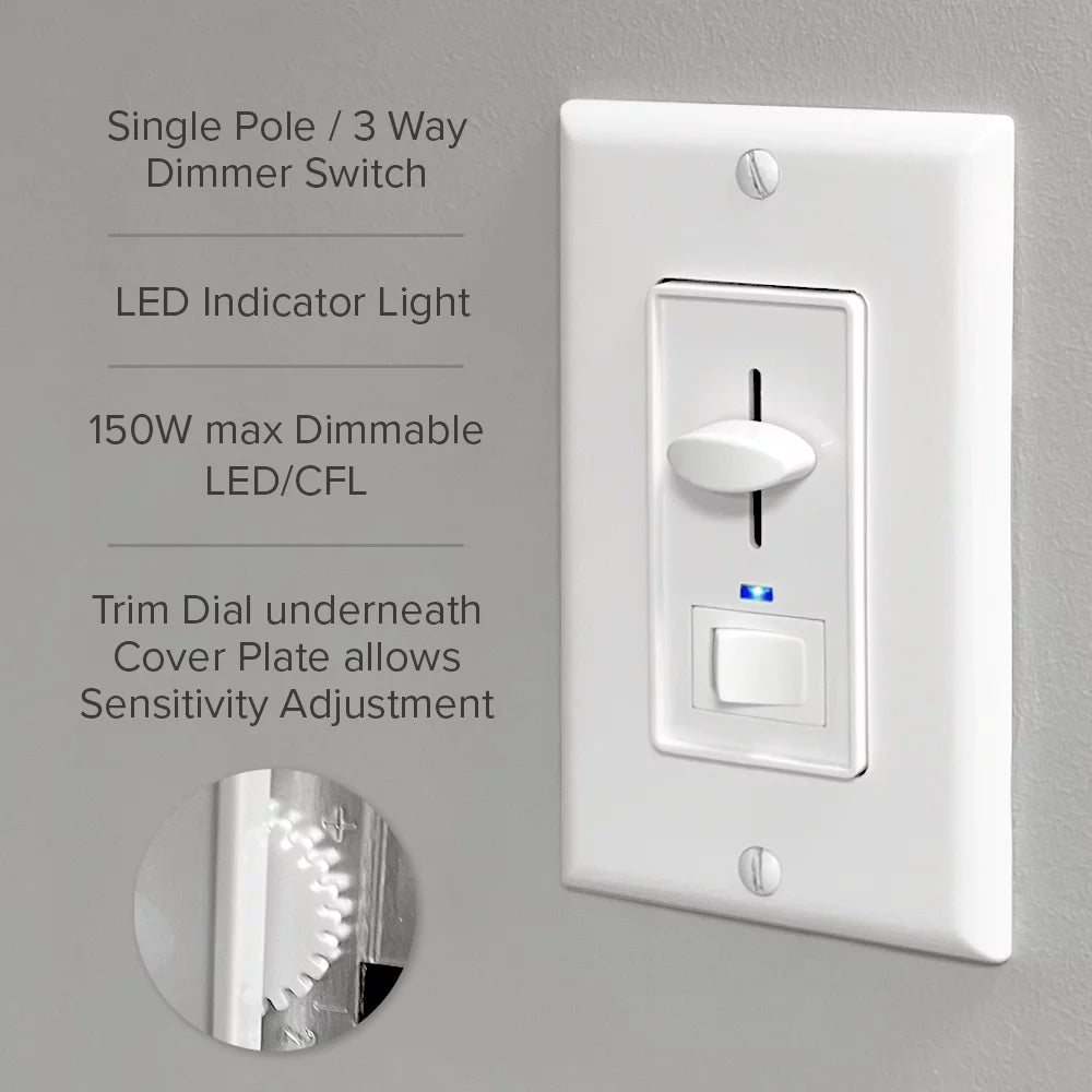 Dimmer Light Switch with Blue Indicator Light, 2 Pack I323019