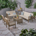 5 Piece Outdoor Acacia Wood Conversation Set Z23972