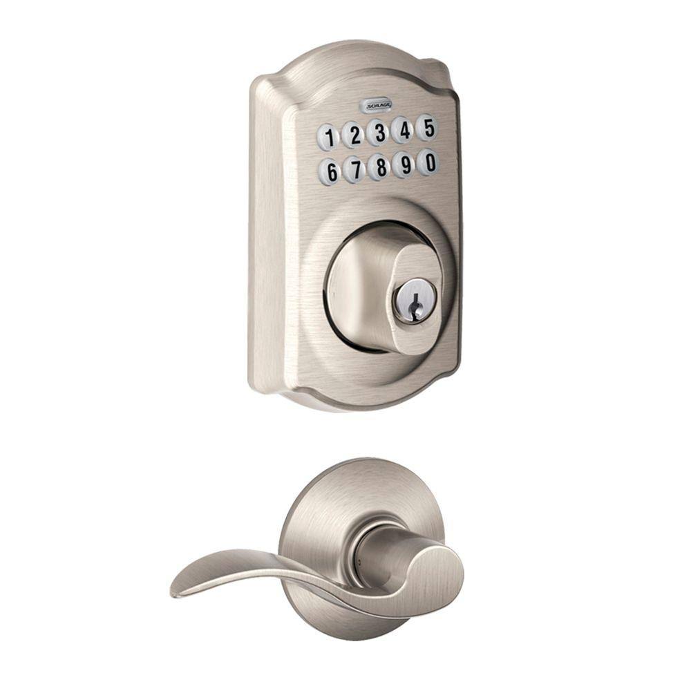 Satin Nickel Keypad Combo Pack with Accent Lever S445