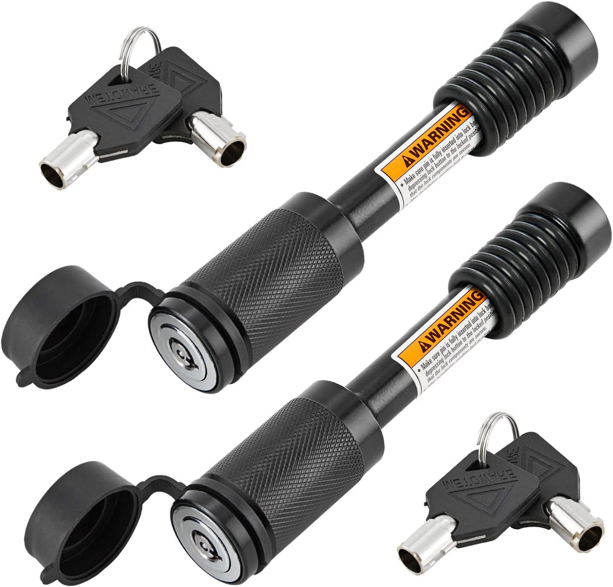 5/8 Dia 3-1/2" Long Trailer Hitch Pin Lock with 8 Rubber O-Rings (Keyed Alike 4 Pack) U3701
