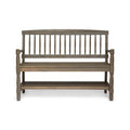 Gray Acacia Wood Bench with Shelf T897