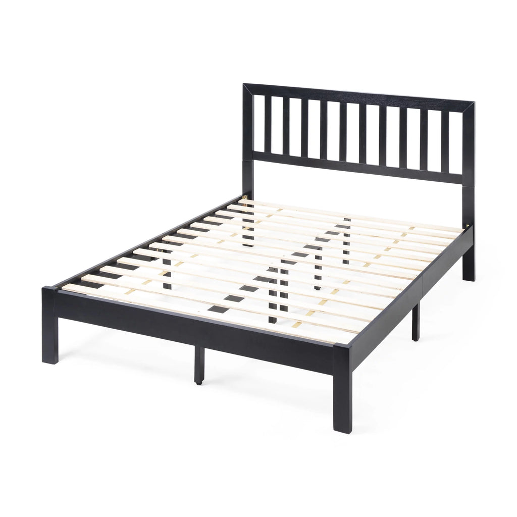 Black Acacia Wood Queen Bed O7095