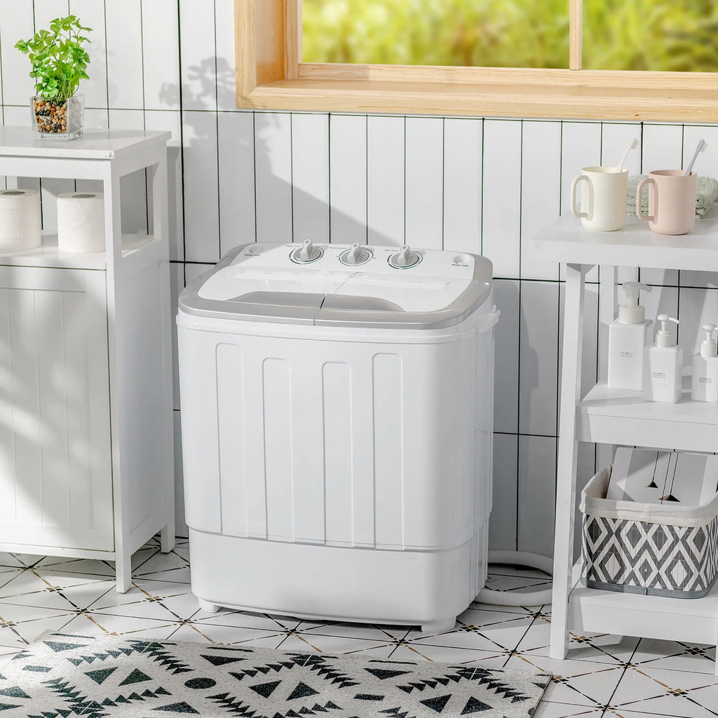 Portable Semi-Automatic Twin Tub Wash Machine Black S709