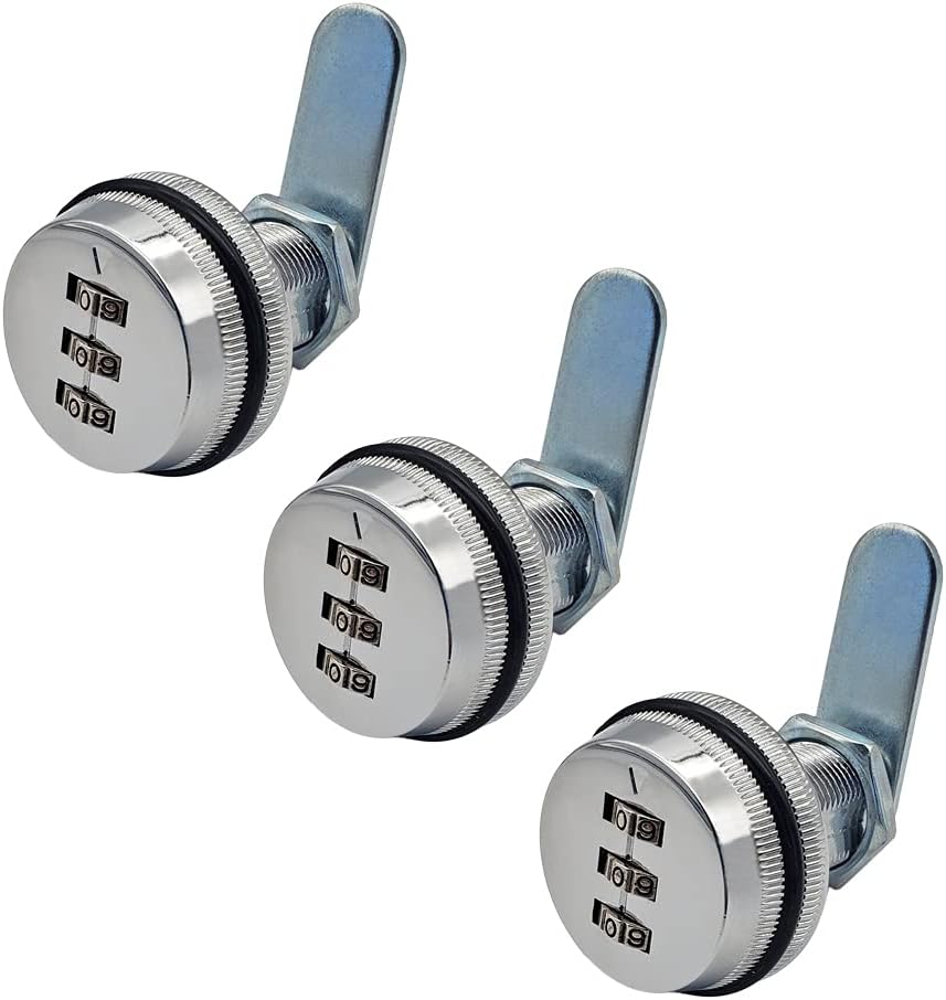 3 Packs Black 20mm Digital Combination Cabinet Lock A107