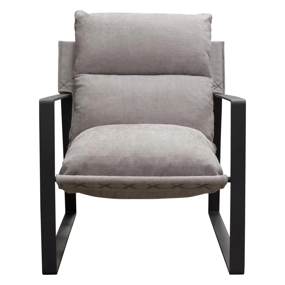 Grey Fabric Accent Chair with Black Metal Frame H885246