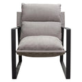 Grey Fabric Accent Chair with Black Metal Frame H885246