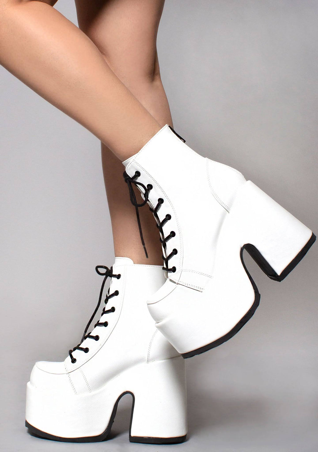 White Vegan Leather Shoes D763224