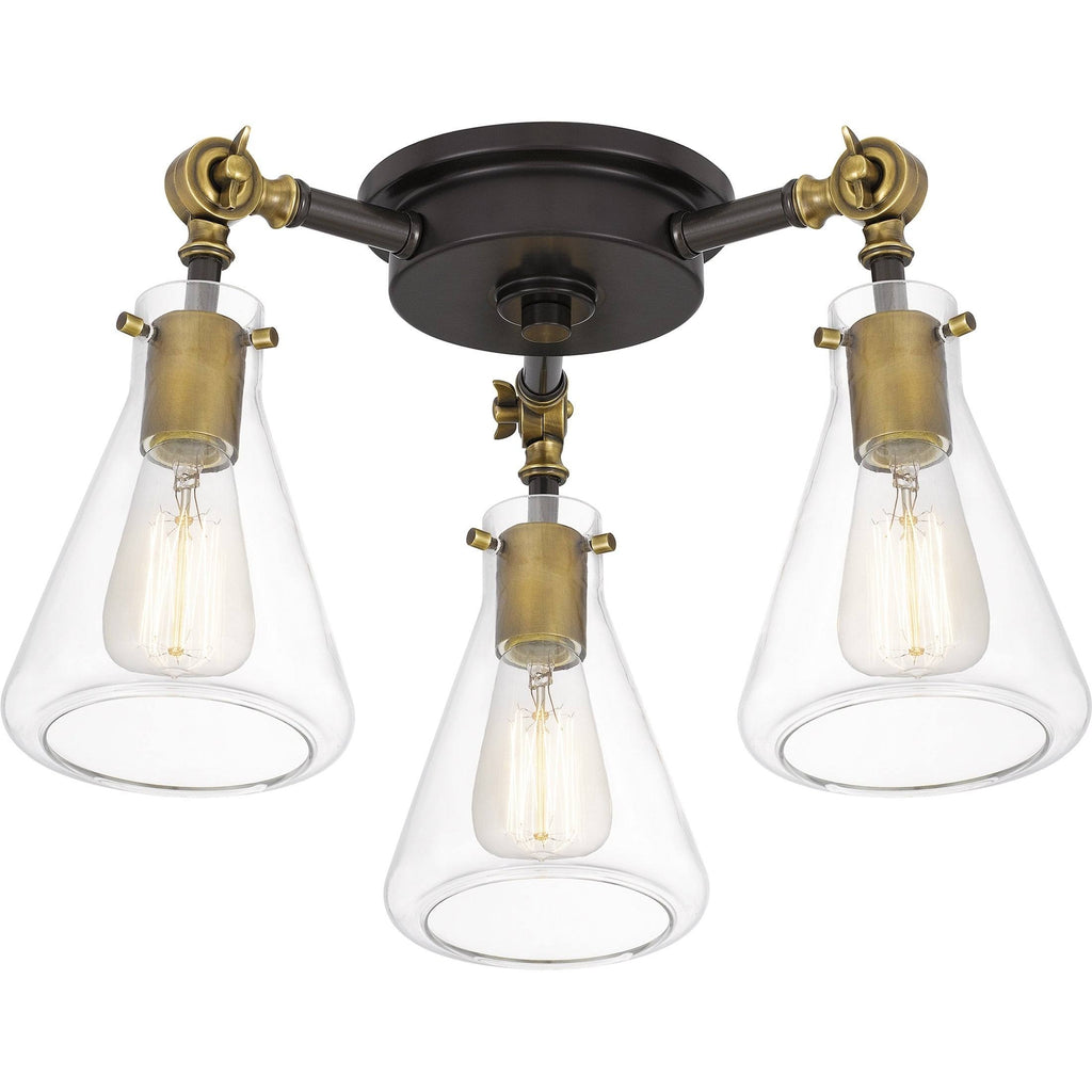 3 Light Semi-Flush Mount Western Bronze Q348054