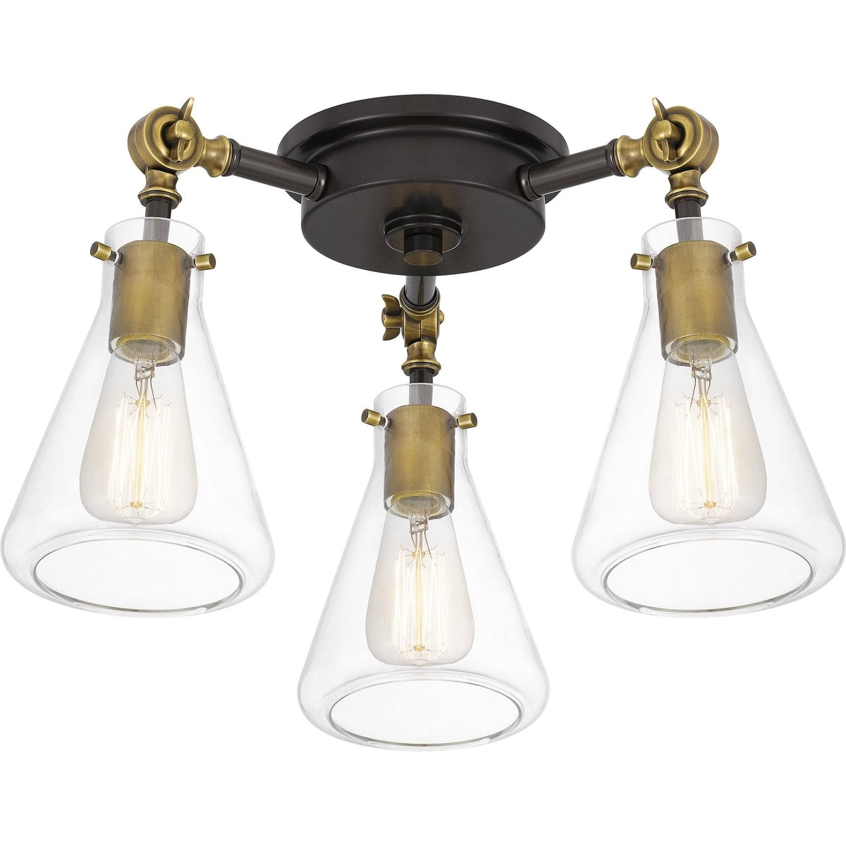 3 Light Semi-Flush Mount Western Bronze Q348054