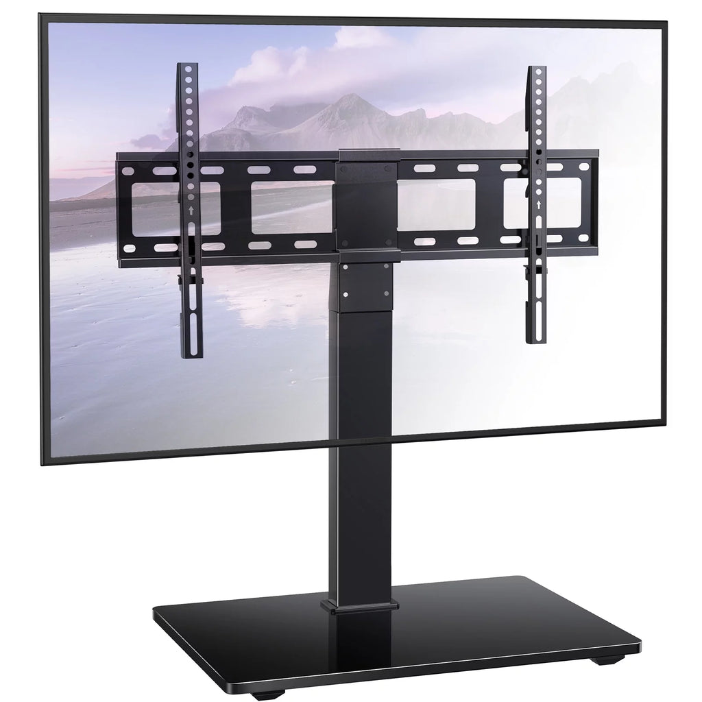 Height Adjustable Swivel TV Stand with Tempered Glass Base X73210