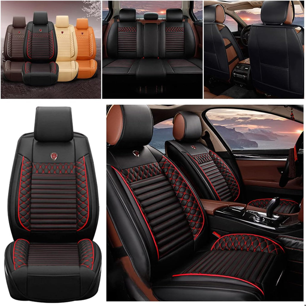 Beige PU Leather Waterproof Car Seat Cover Protectors J205
