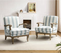 Blue Upholstered Accent Chair Set Of 2 Q27305