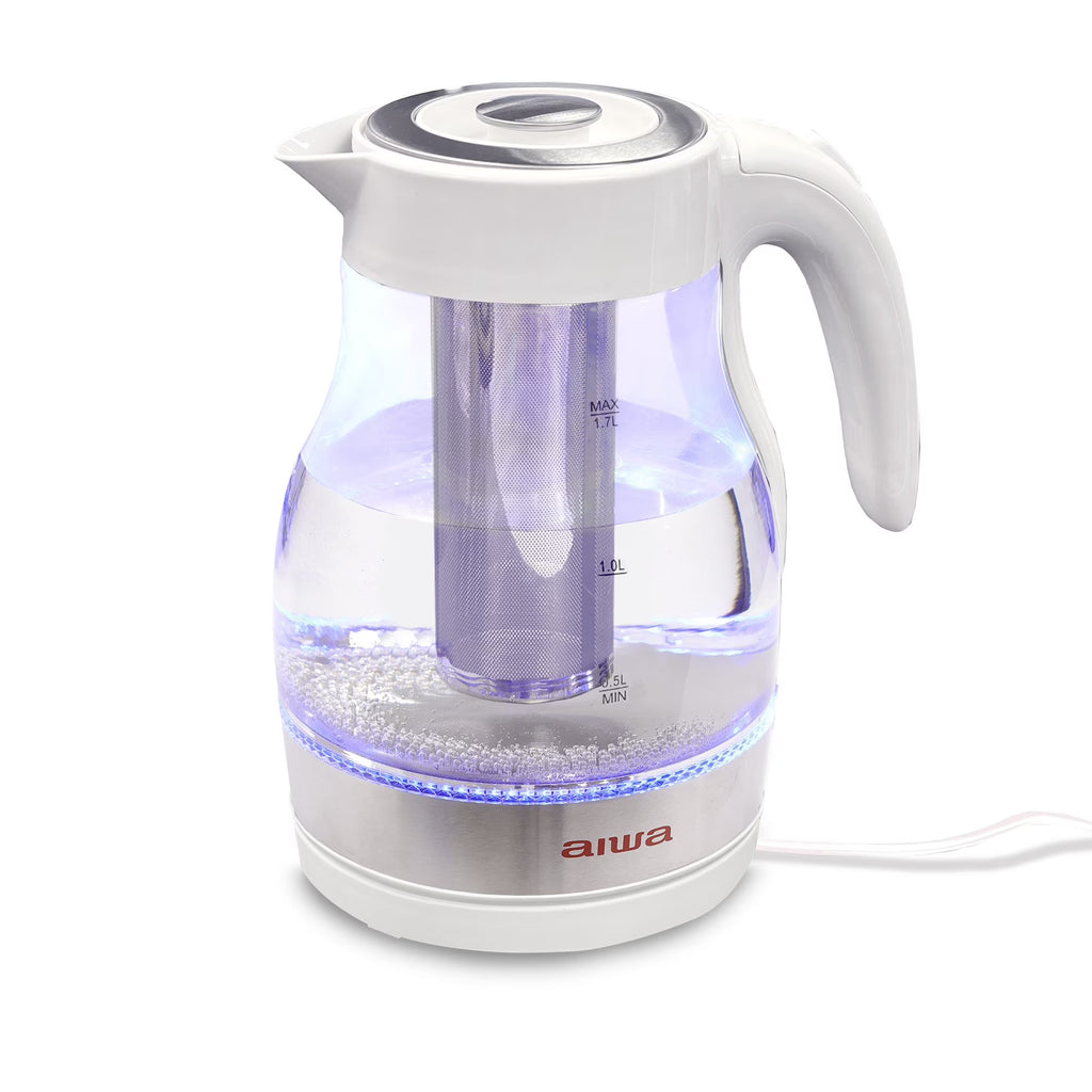 2 in 1 White Infusion Kettle with Removable Stainless Steel Tea Infuser M8590
