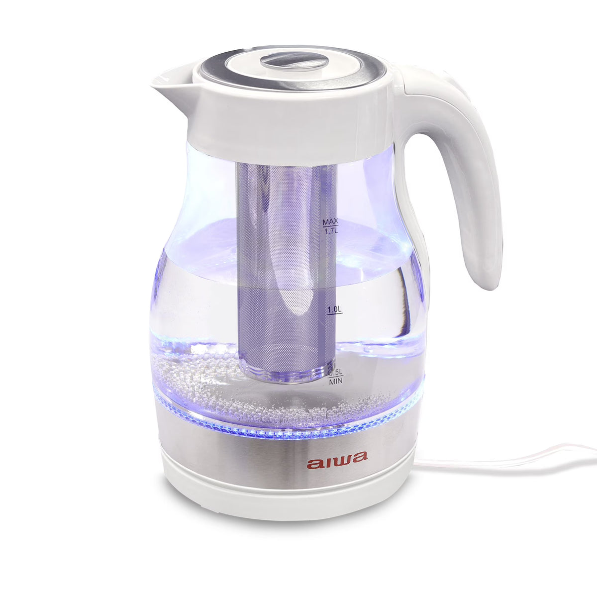 2 in 1 White Infusion Kettle with Removable Stainless Steel Tea Infuser M8590