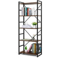 5-Tier Rustic Wood and Metal Standing Bookshelf D531528
