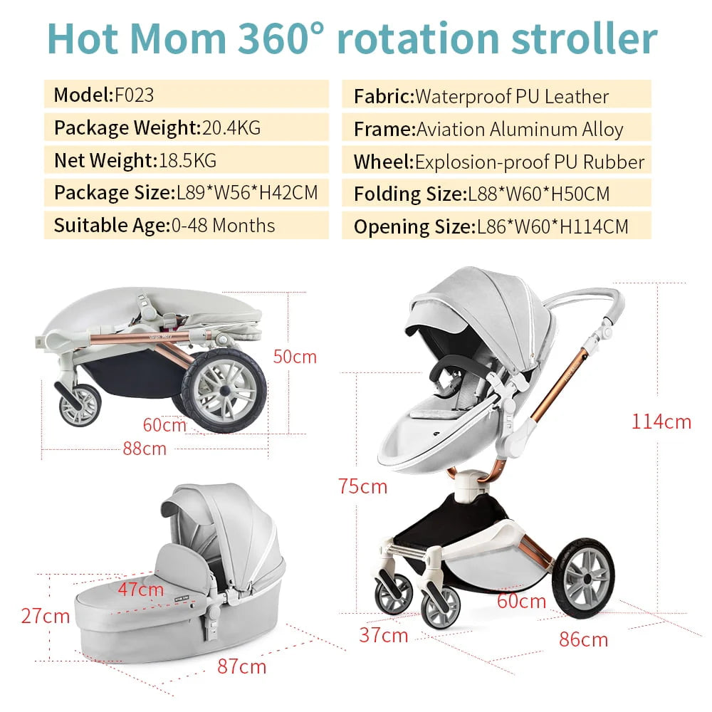 2 in 1 Bassinet Combo Reversible Travel System Stroller H780