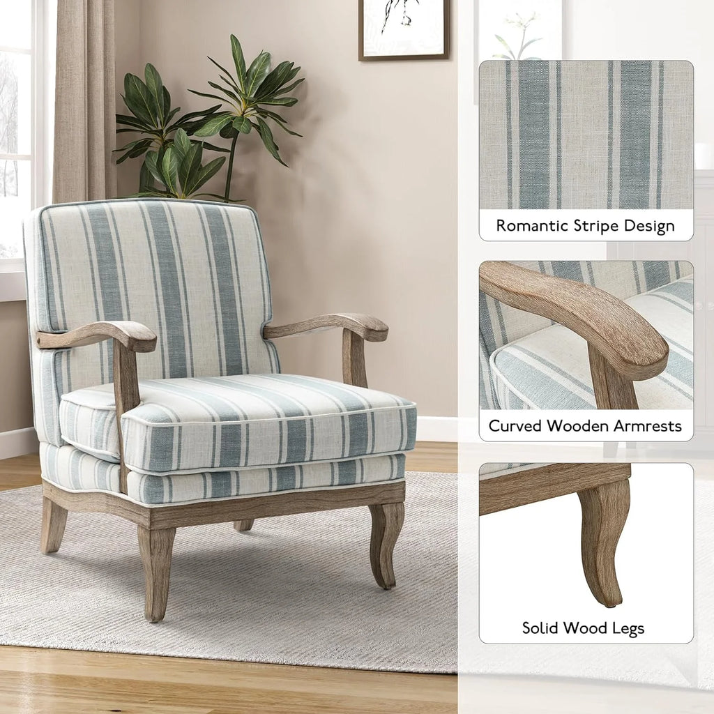 Blue Upholstered Accent Chair Set Of 2 Q27305