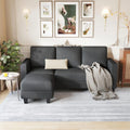 L Shaped Convertible Sectional Sofa with Ottoman Dark Gray K882102