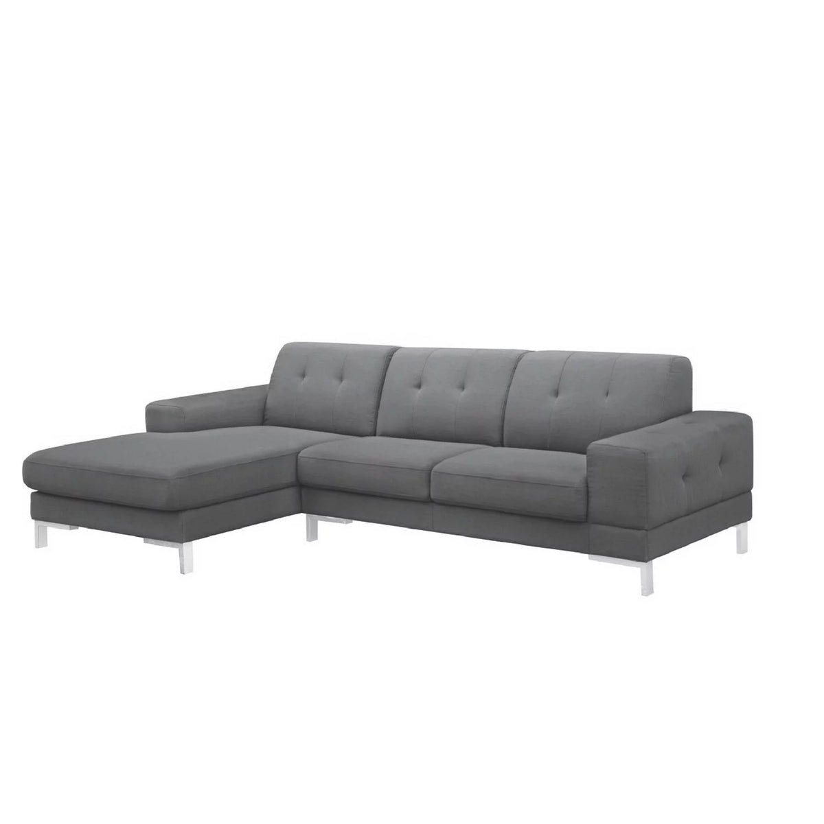 Gray Modern Sectional Sofa with Left Facing Chaise Lounger R595640