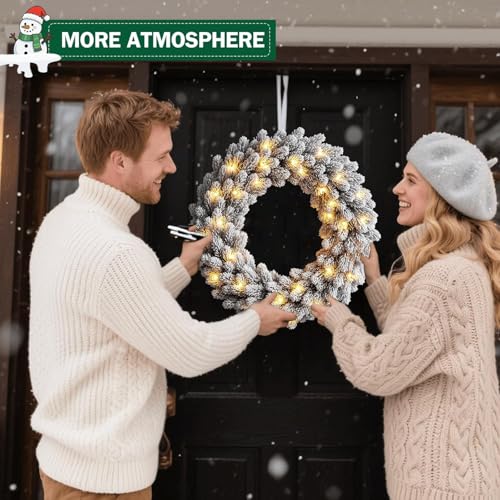 Green Artificial Christmas Wreath with Bell Bow and Pine Cones D195549