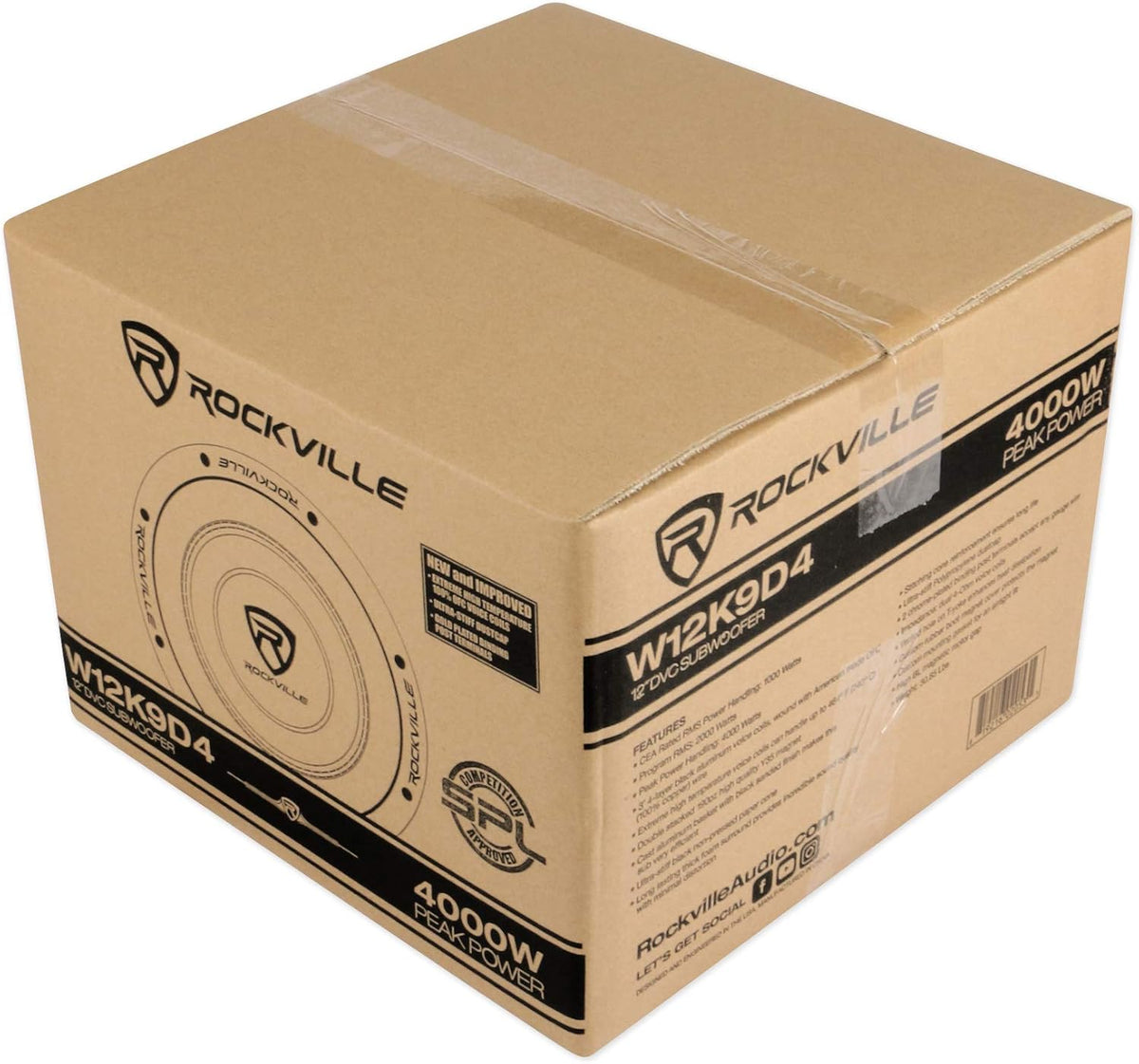 12 4000 Watt Car Audio Subwoofer with Vented Sub Box Enclosure L60183