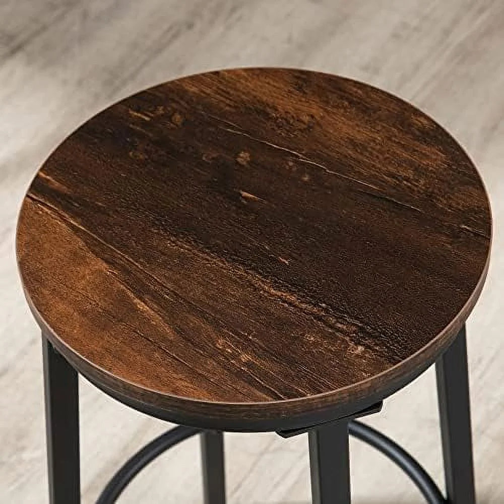5-Piece Bar Table and Chairs Set Black Brown P1494