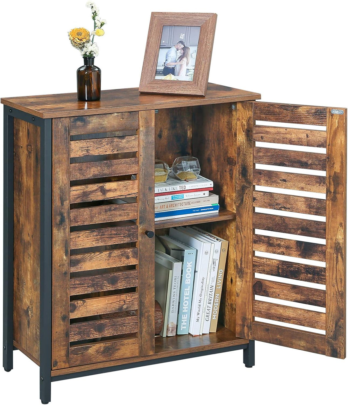 Rustic Brown Standing Cabinet with Shelf R795