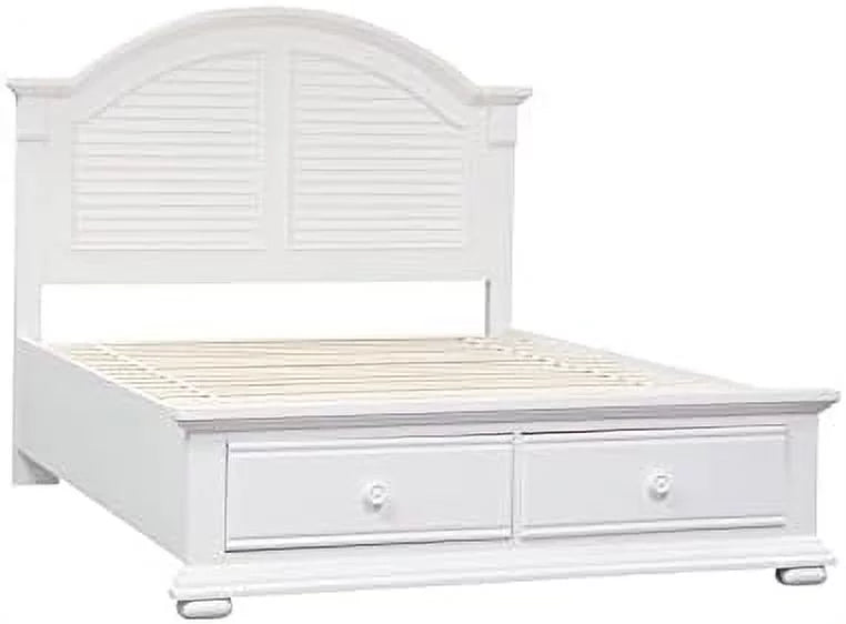 King Storage Bed in Oyster White H655