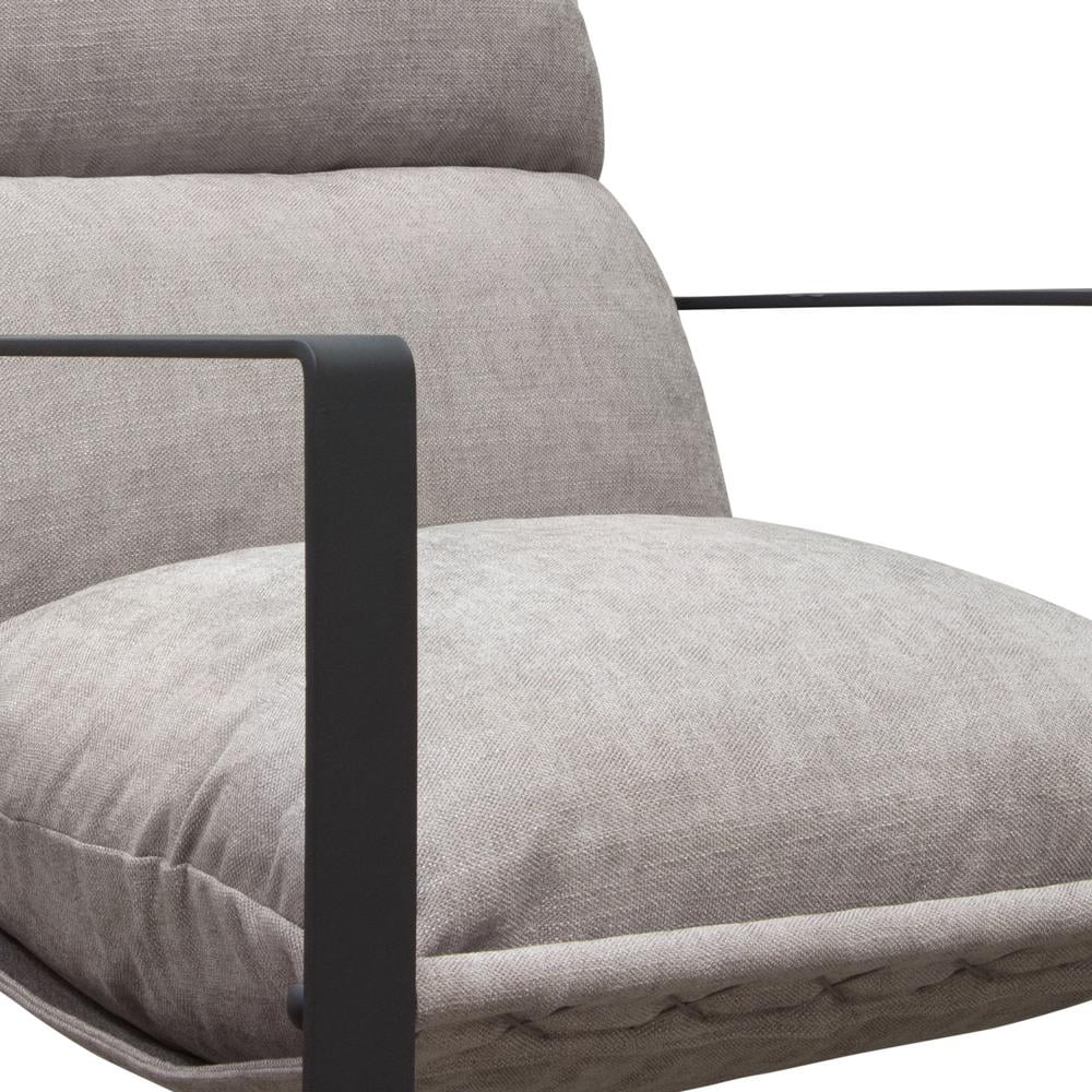 Grey Fabric Accent Chair with Black Metal Frame H885246