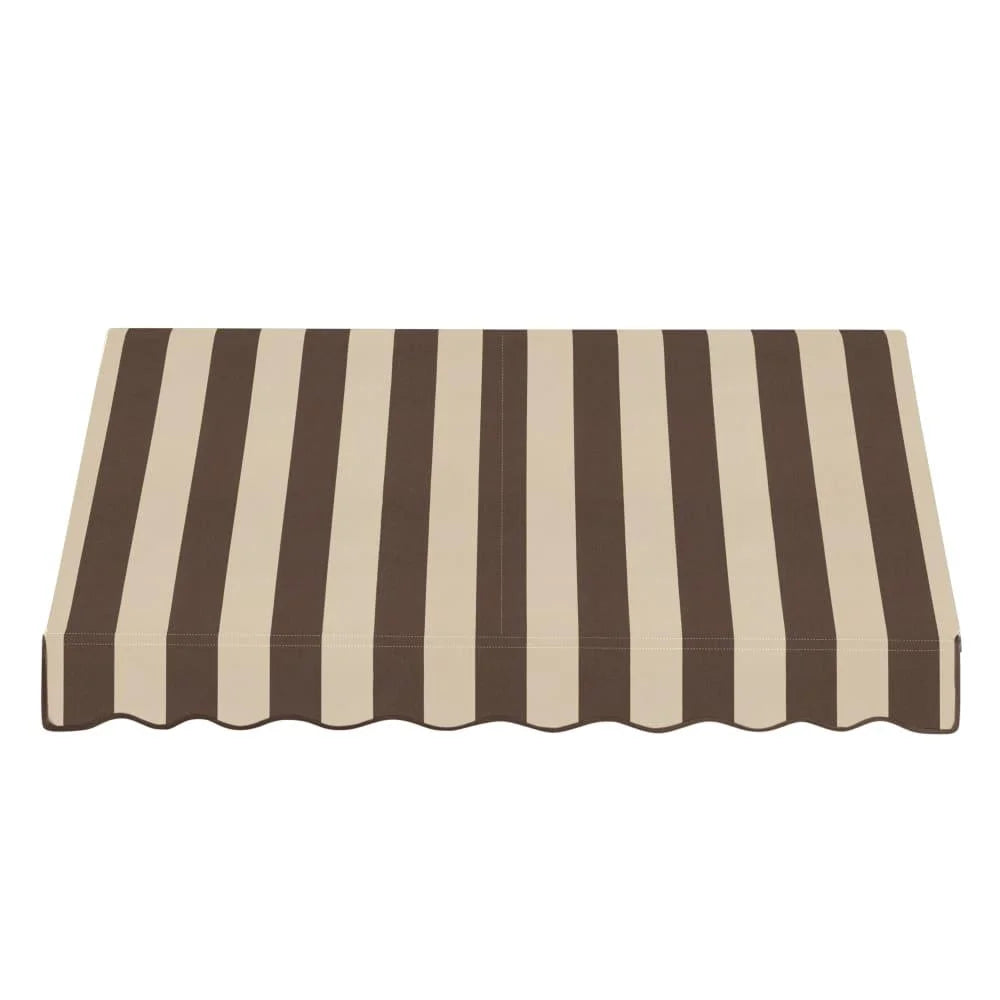 8.375 ft Acrylic Fabric Fixed Awning, Brown/Tan Stripe N54764