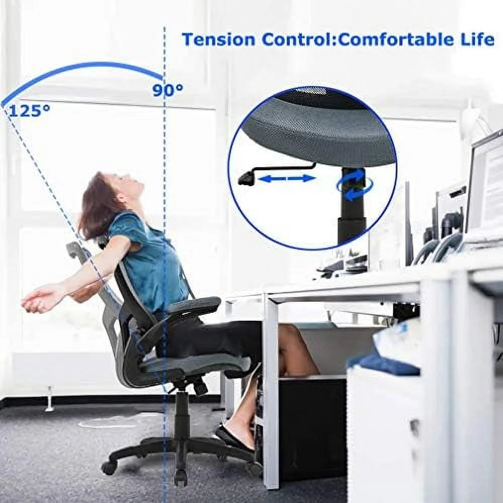 Black Mesh Ergonomic Office Chair with Lumbar Support M88115