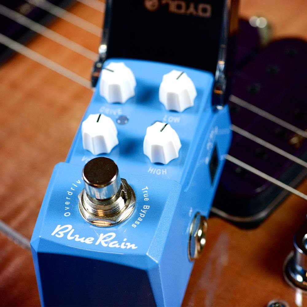 Blue Rain Overdrive Mini Pedal for Electric Guitar, True Bypass, Pack of 2 I55975