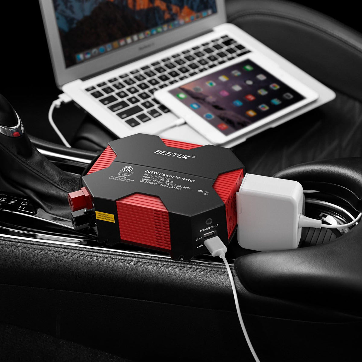 400W Car Power Inverter DC 12V to AC 110V with 4 USB Charging Ports Pack of 2 N6068