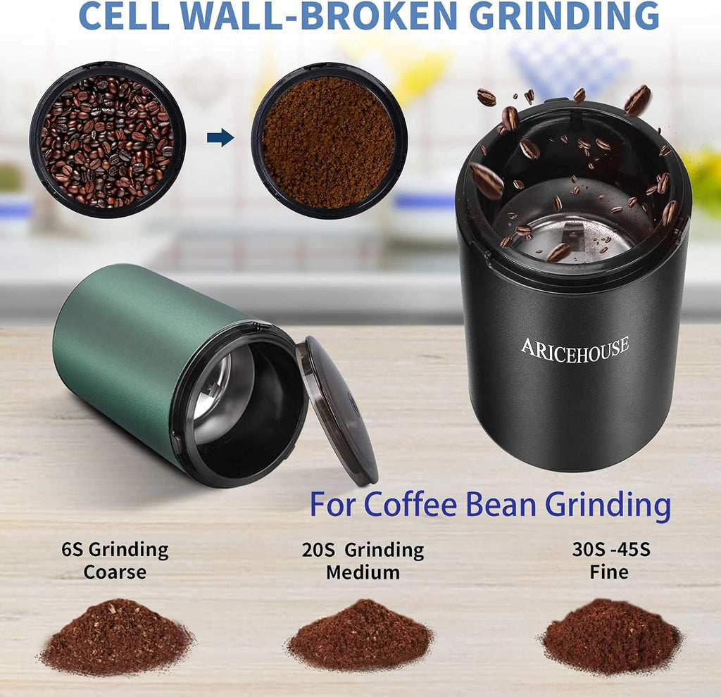 Black Electric Herb Grinder with Stainless Steel Blade, Pack of 2 L23343