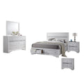 White 5 Piece Bedroom Set with Eastern King Platform Bed E562