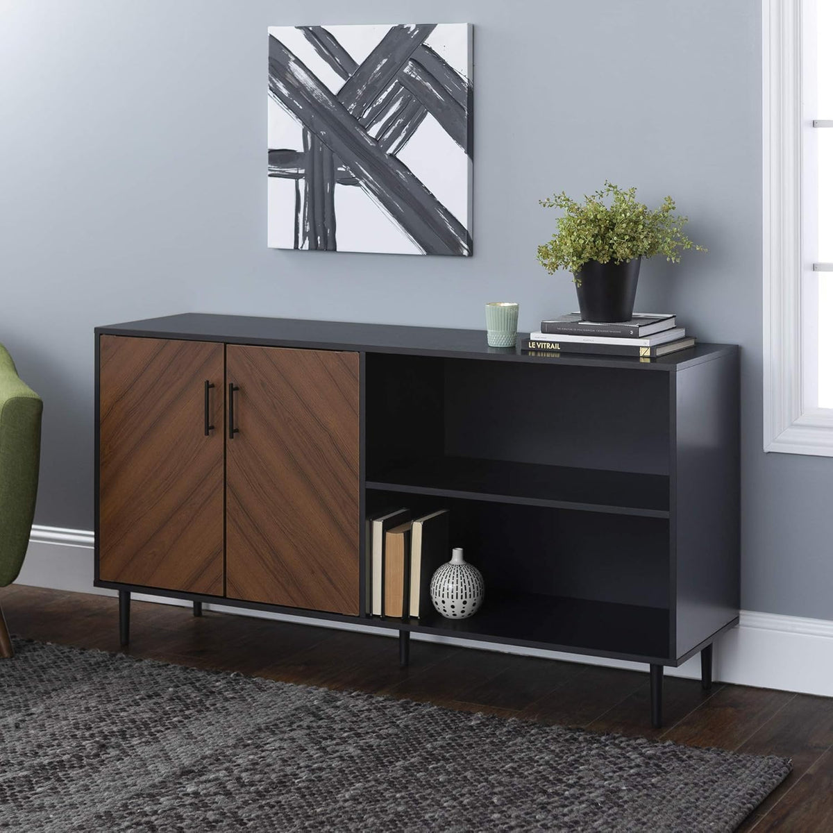 Black 58 Inch Console for TVs up to 65 Inches D638352
