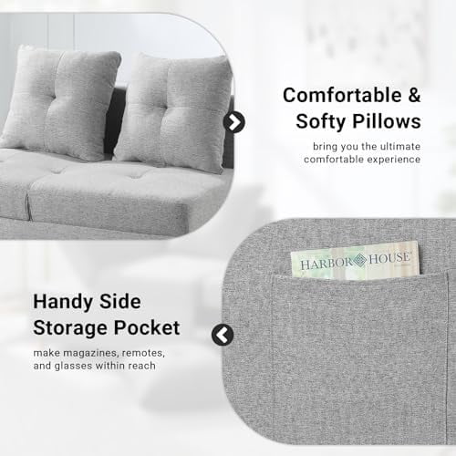 3 in 1 Convertible Velvet Sofa Bed with 2 Pillows O120509