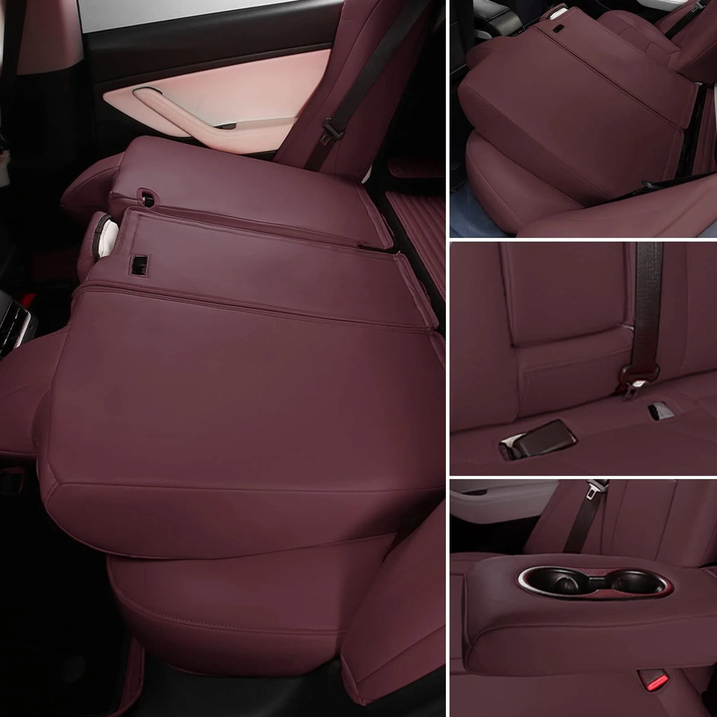 Red Faux Leather Seat Covers Full Set L355
